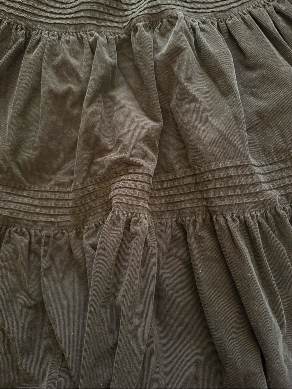Vintage Laura Ashley brown corduroy tiered maxi skirt Made in Britain Medium - Picture 8 of 9